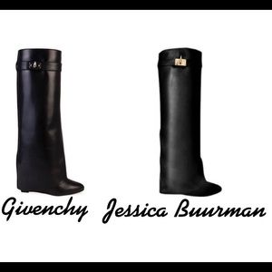 QAMRA Leather Wedged Heel Boots